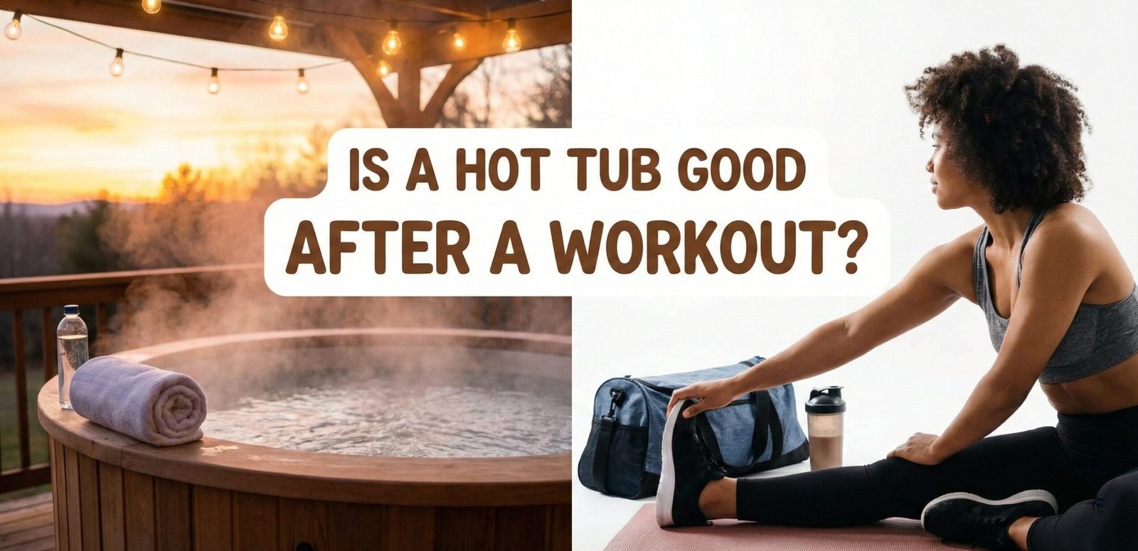 Man relaxing muscles in a hot tub after gym session