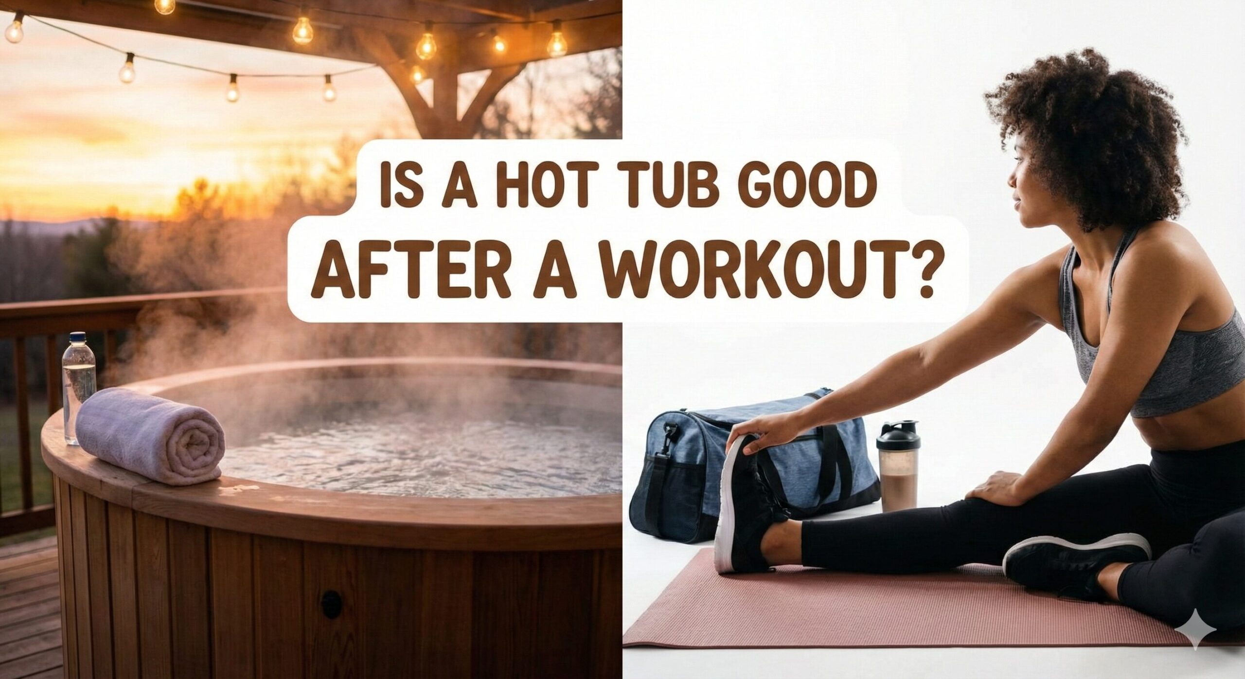 Man relaxing muscles in a hot tub after gym session