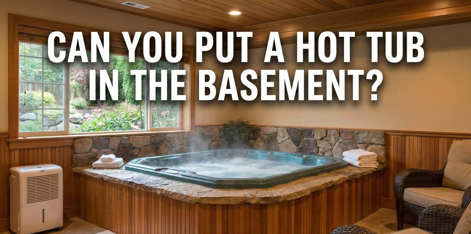 Indoor hot tub setup