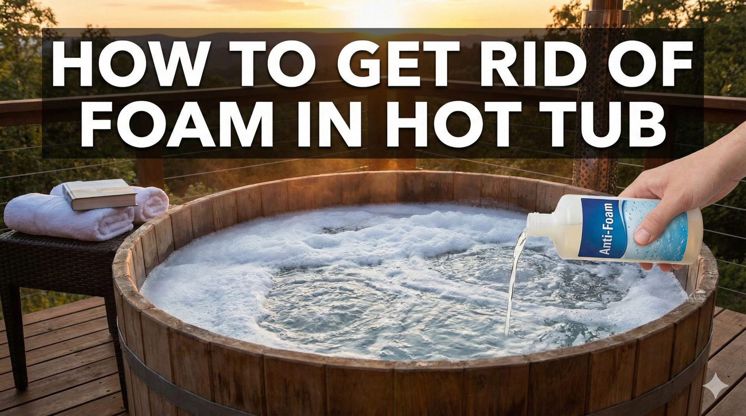 Hot tub full of white foam